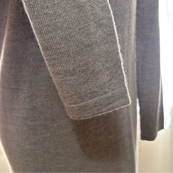Garnet Hill Elegant Brown Long Sleeve 100% Merino Wool knit Dress. Size S NWOT - Picture 6 of 10